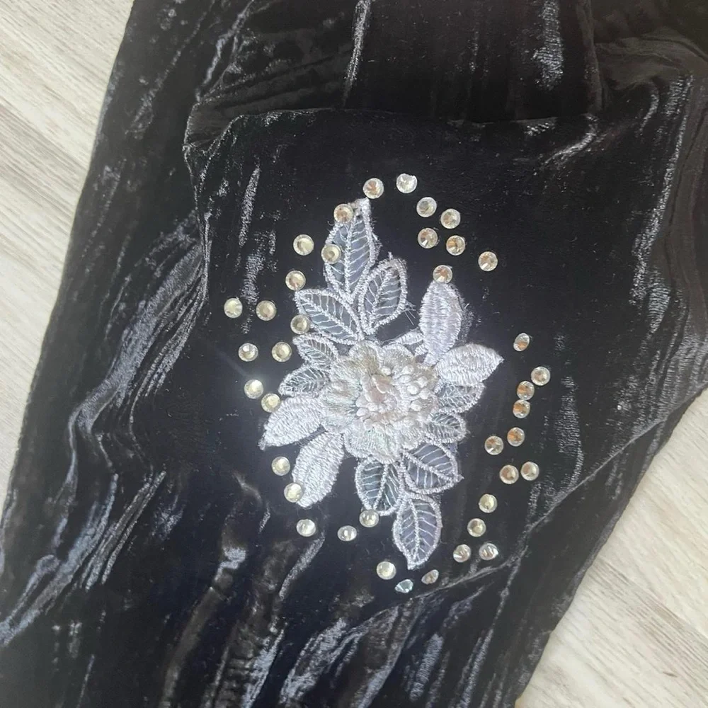 Batsheva NWT velvet wide leg pants - Picture 3 of 6